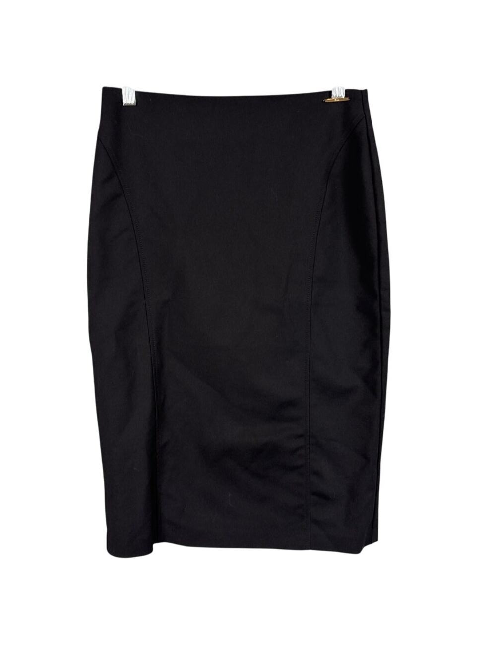 Elie Tahari Black Pencil Skirt Stretch SZ 6 Cotton Officecore Timeless Classic